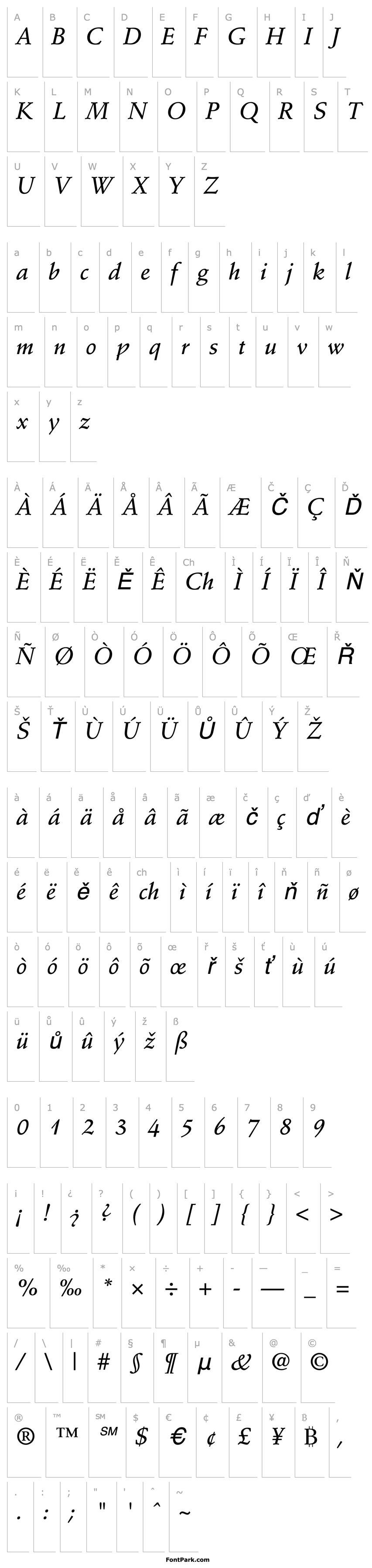 Overview StempelSchneidler-MedItalic