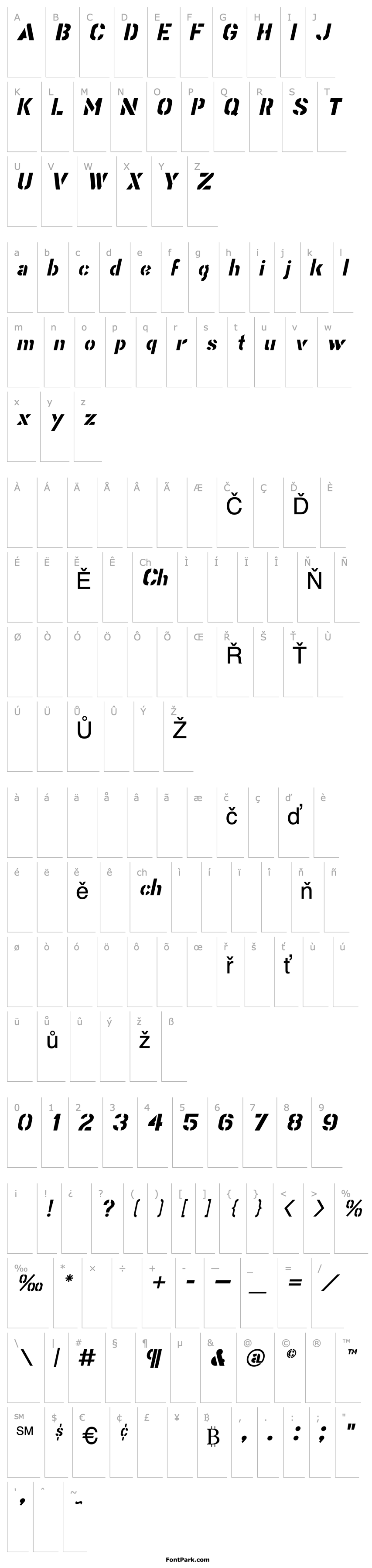 Overview Stencil Gothic Italic JL