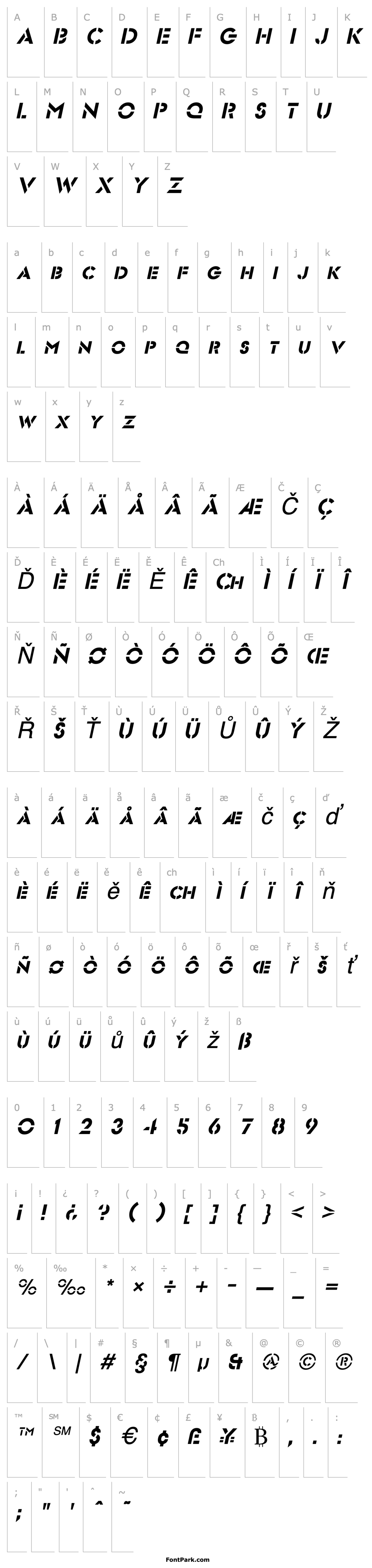 Overview Stencil Sans  Italic