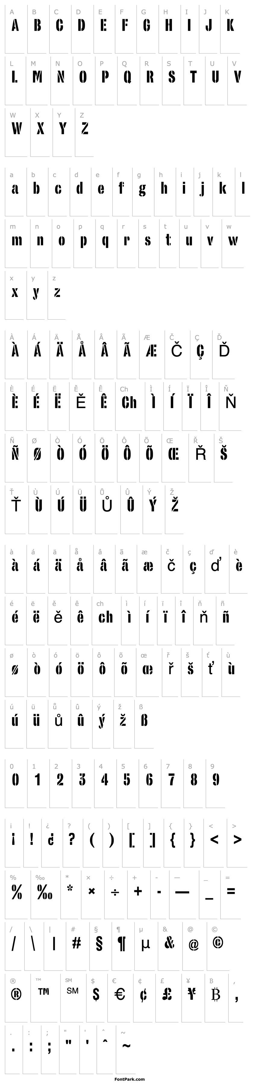 Overview StencilSans Regular