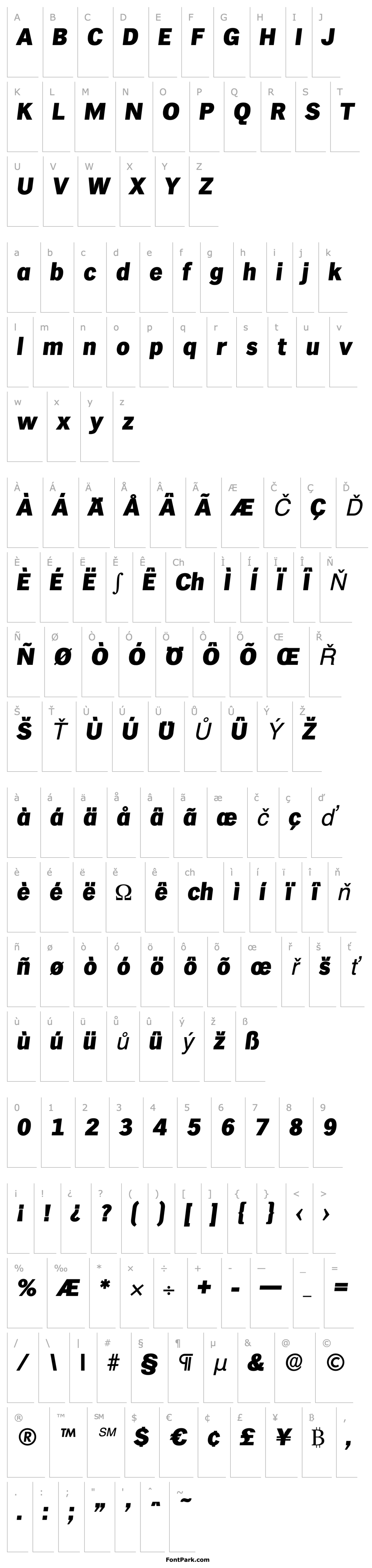 Přehled StephenBecker-Heavy Italic