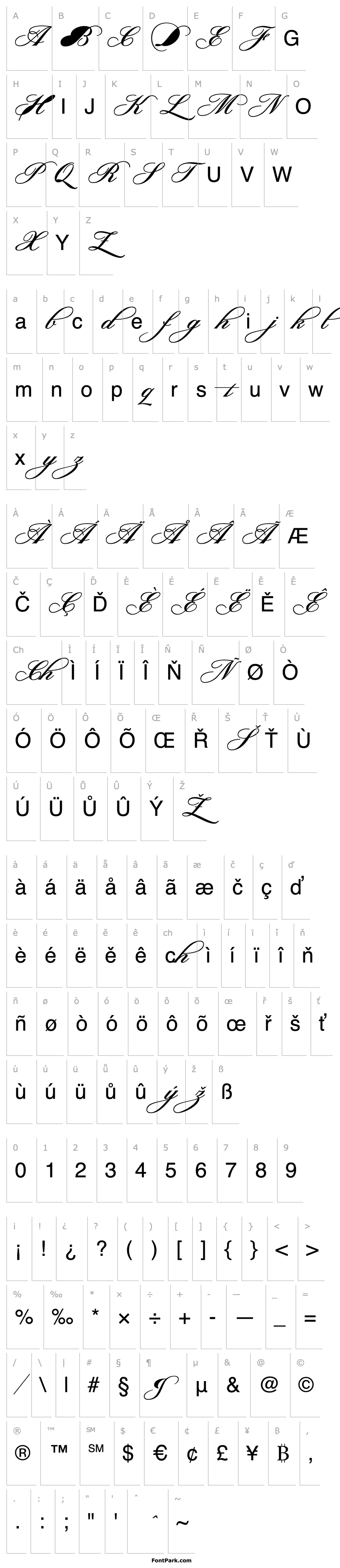 Overview Sterling Script Swashes