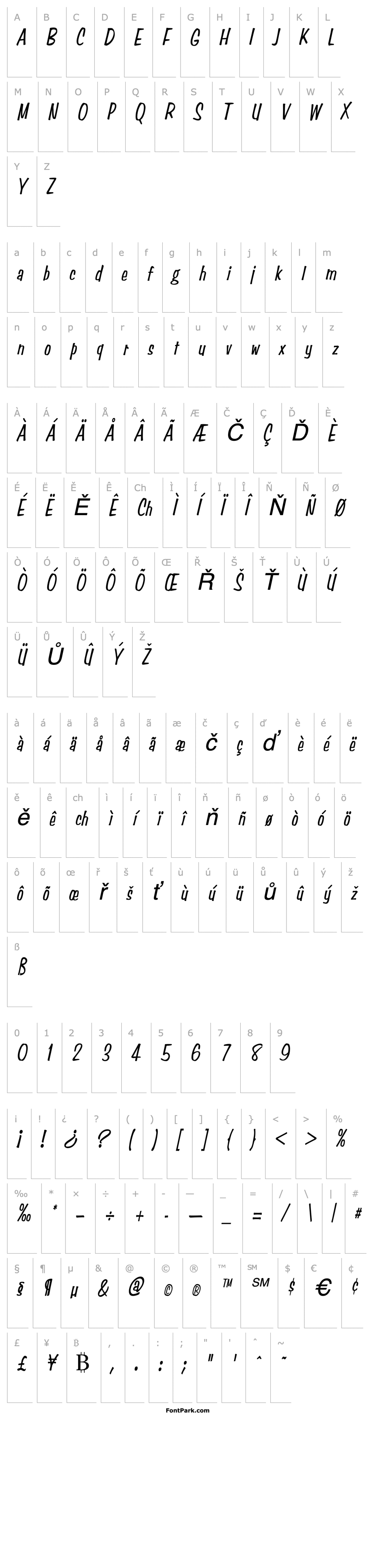 Overview StimpsonCondensed Oblique