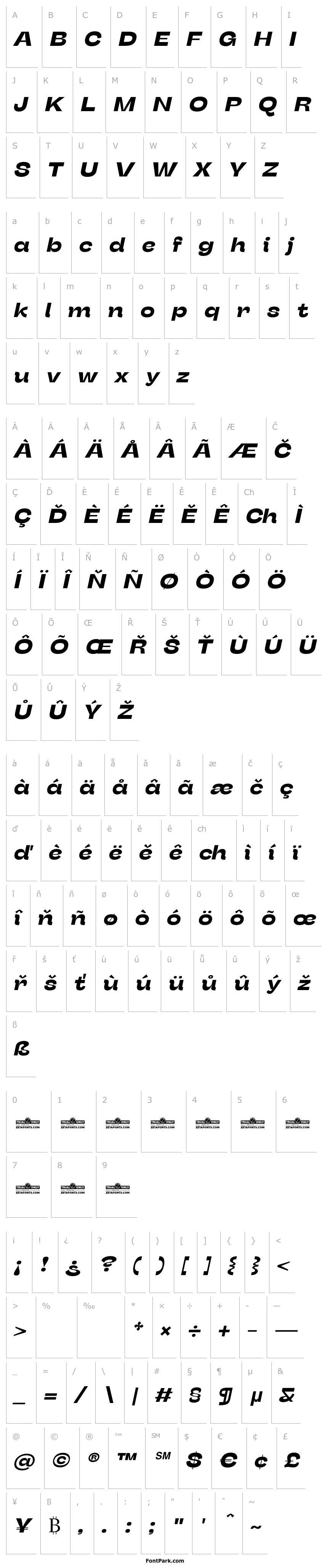 Přehled Stinger Wide Trial Bold Italic
