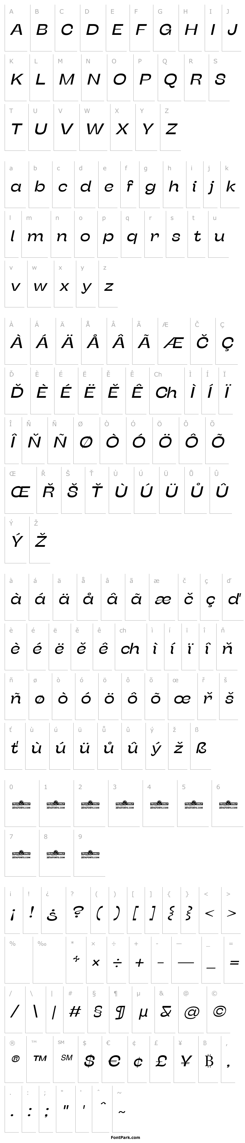 Overview Stinger Wide Trial Italic
