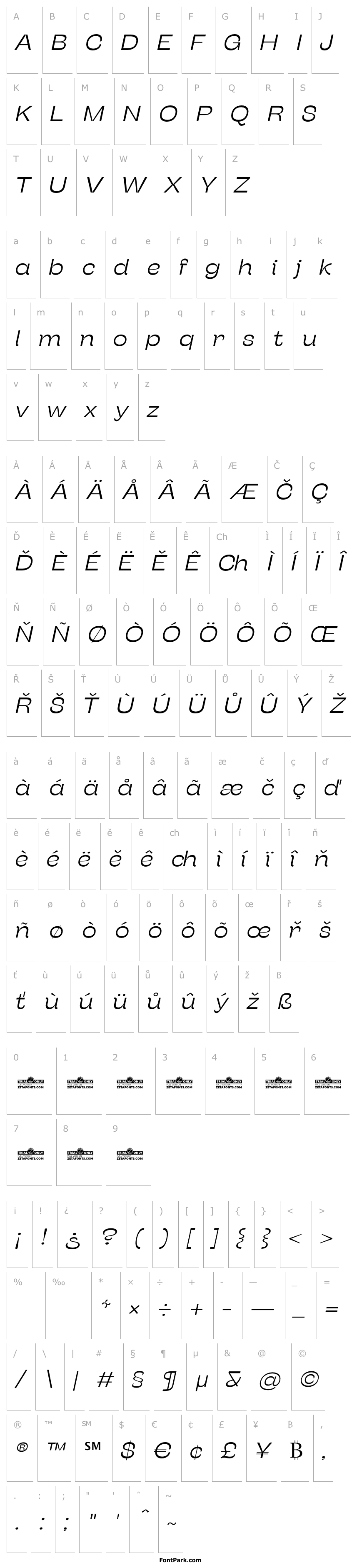 Overview Stinger Wide Trial Light Italic