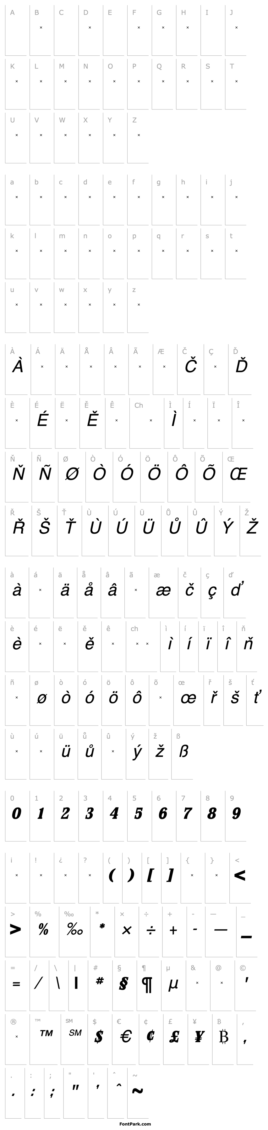 Overview StirlingExtraBoldItalicTab