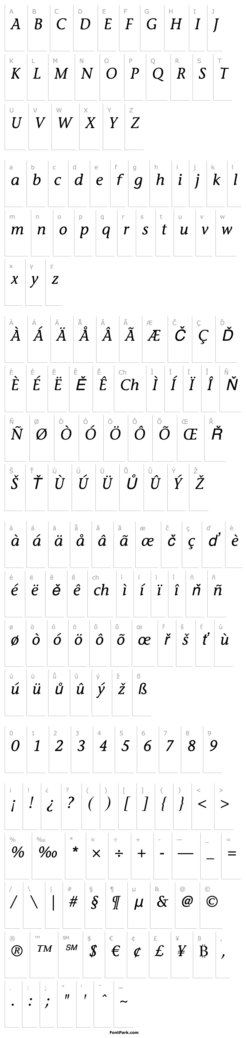 Overview StoneInformalLT-Italic