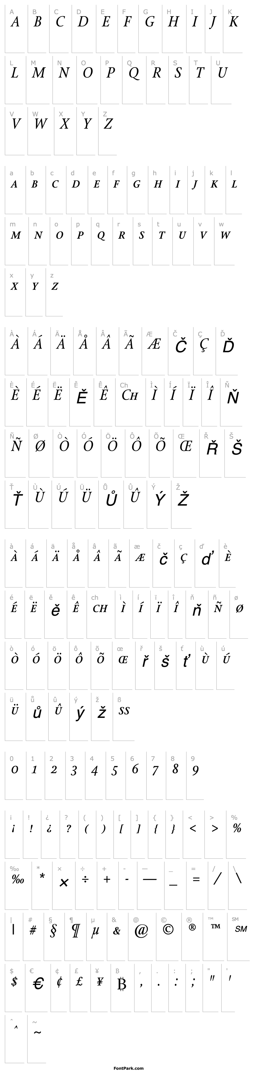 Overview StonePrintSmallCaps Italic