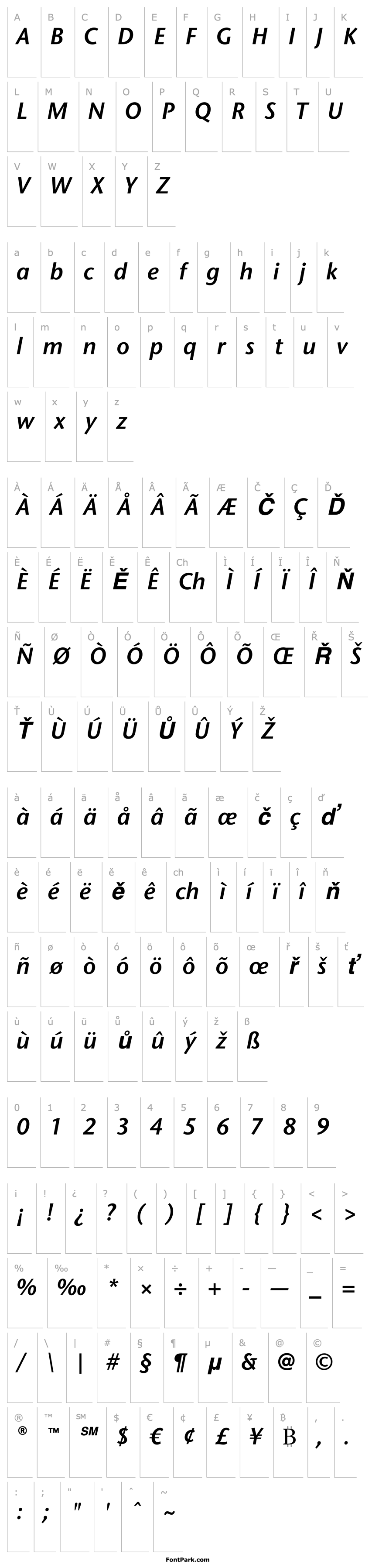 Overview StoneSansITC-SemiItalic