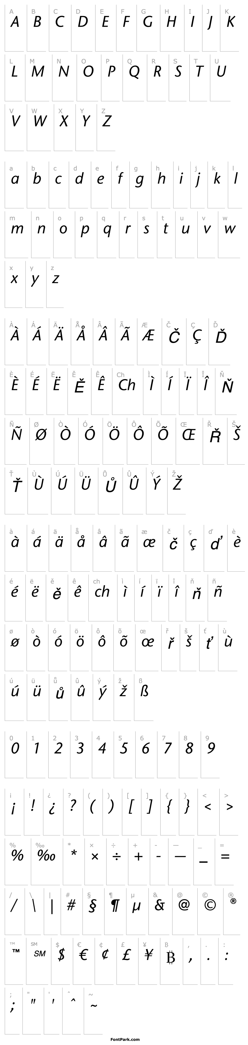 Overview StoneSansITCStd-MediumItalic