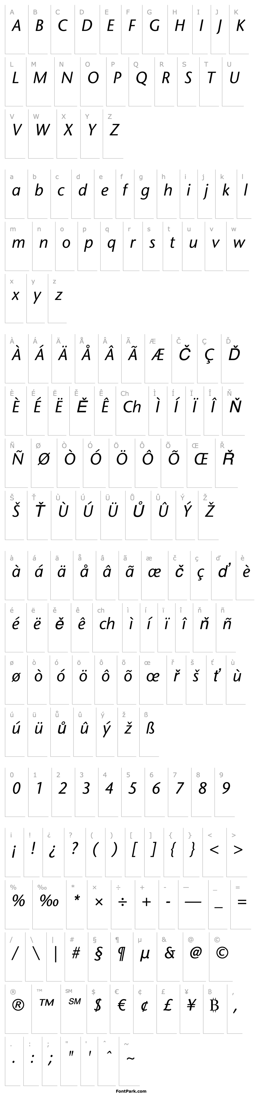 Přehled StoneSansLT-Italic