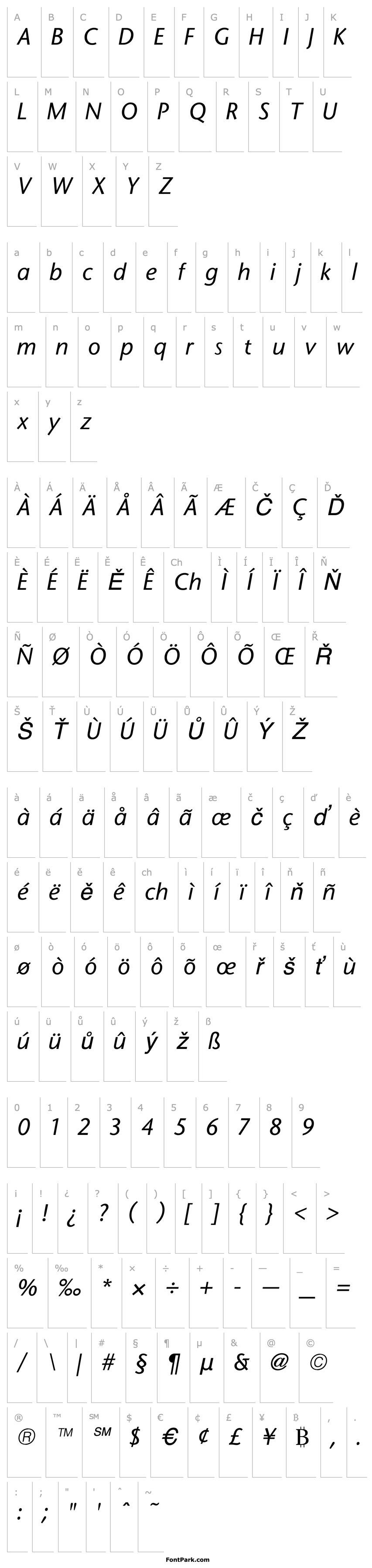 Overview StoneSansMediumItalic