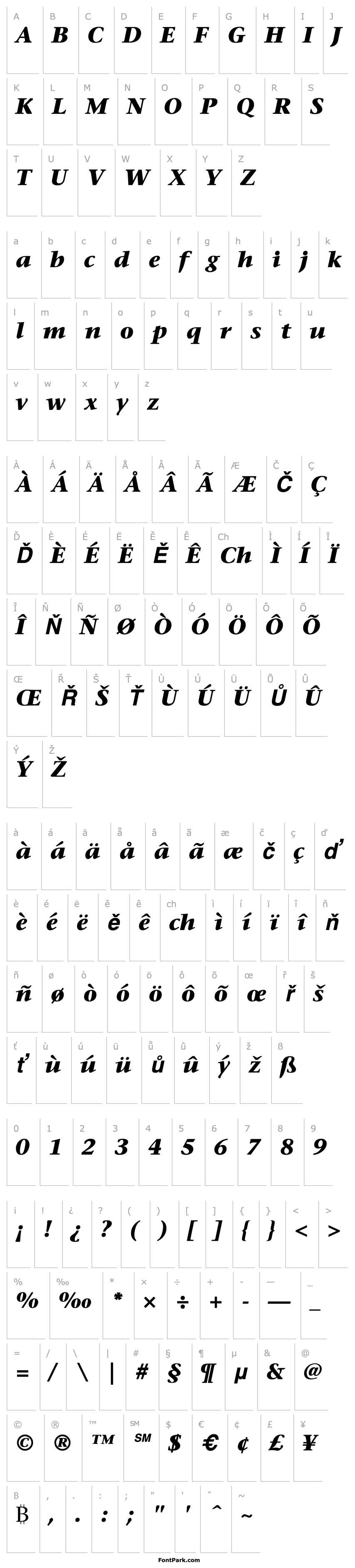 Overview StoneSerif-BoldItalic