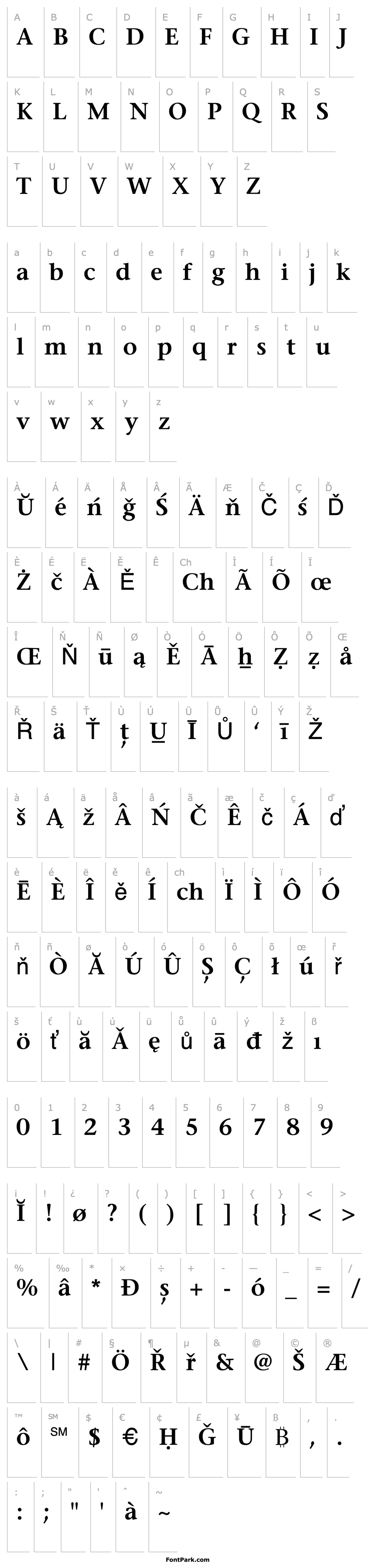 Přehled StoneSerif SBIN SmBd v.1 Semibold