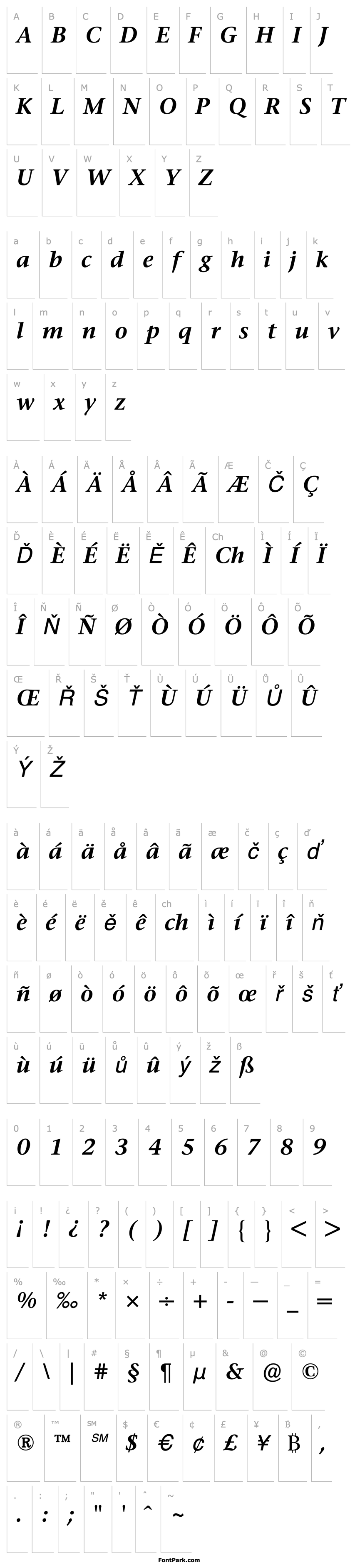 Overview StoneSerifBQ-SemiBoldItalic