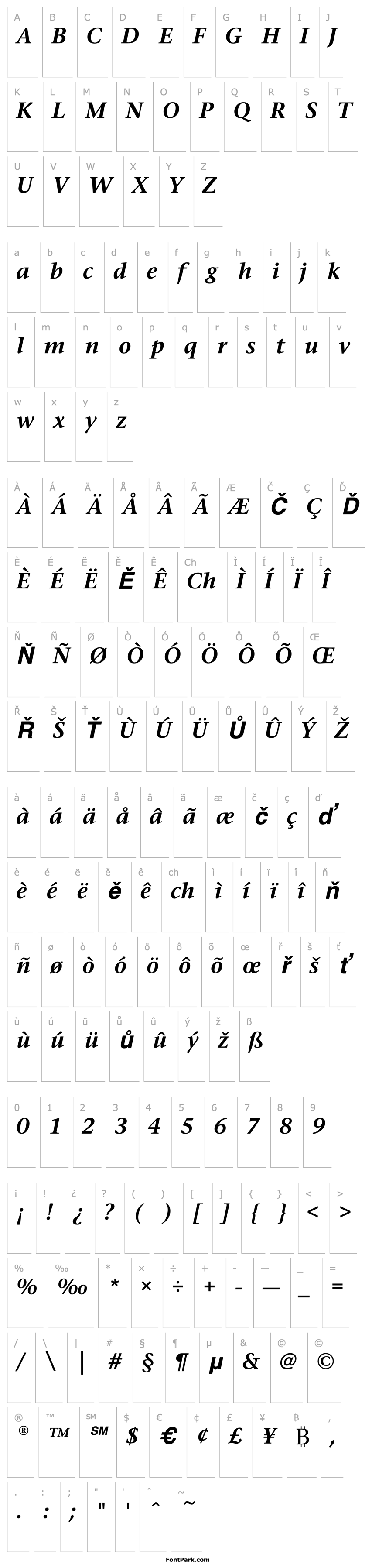 Overview StoneSerifEF-SemiBoldItalic