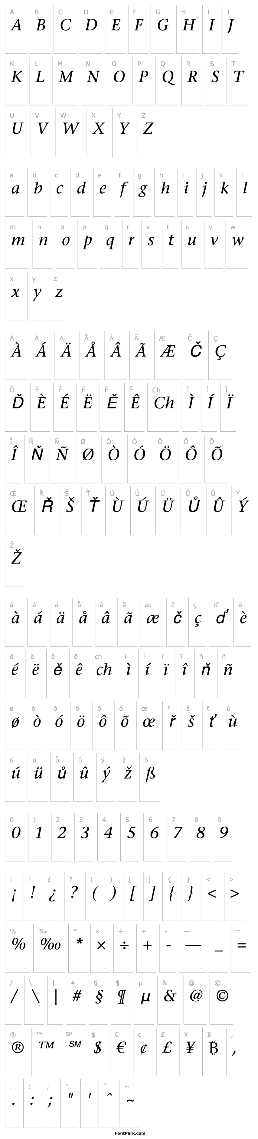 Overview StoneSerifLT-Italic