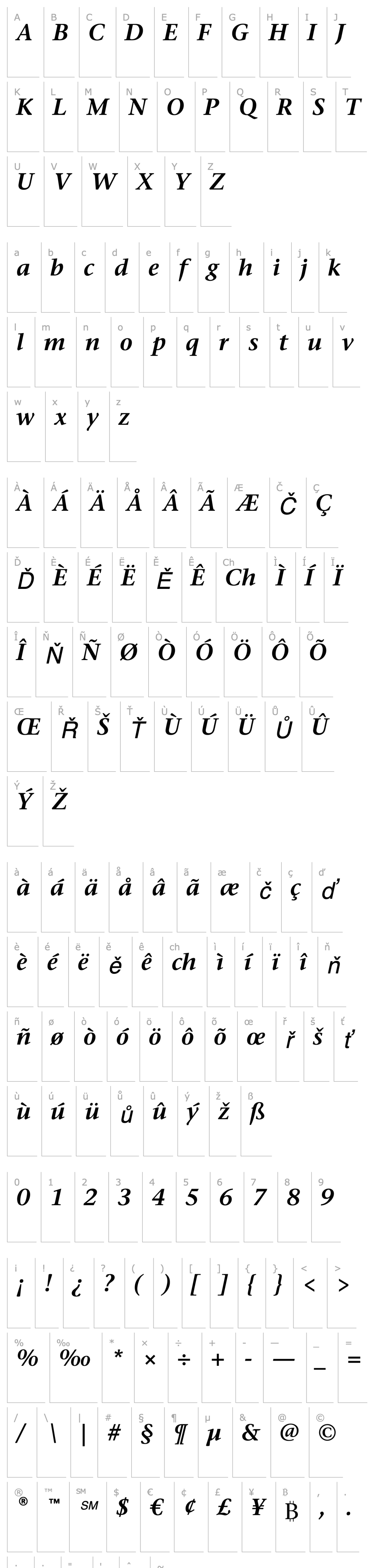 Přehled StoneSerITCStd-SemiBoldItalic