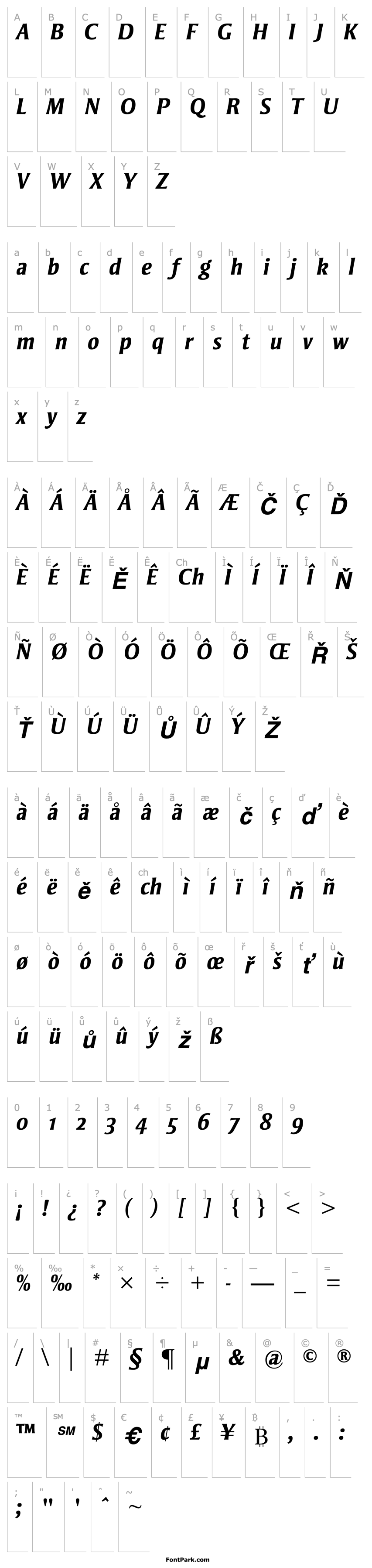 Přehled StrayhornMTOldStyleFigures-Bold Italic