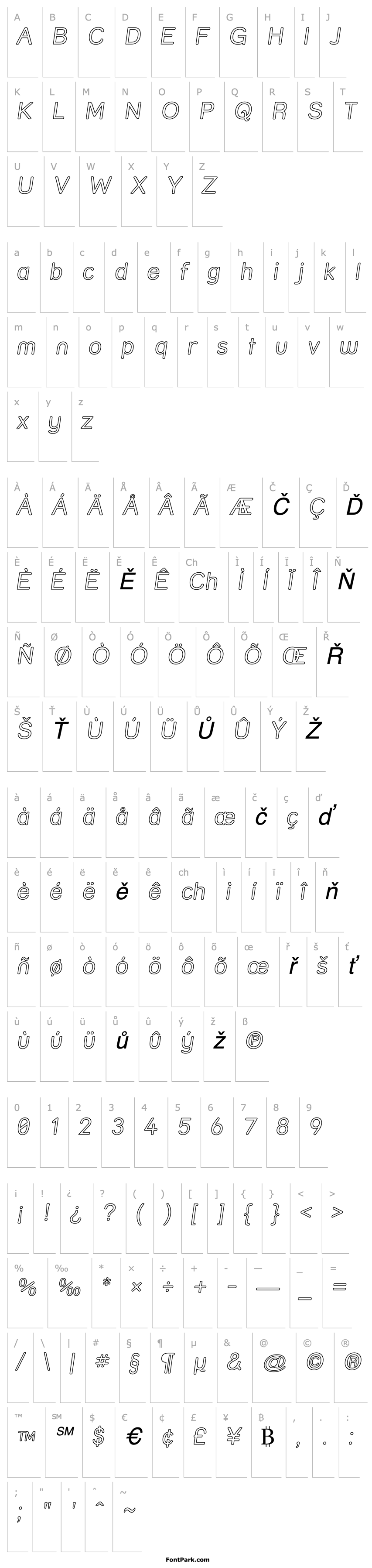 Přehled Street Outline Italic