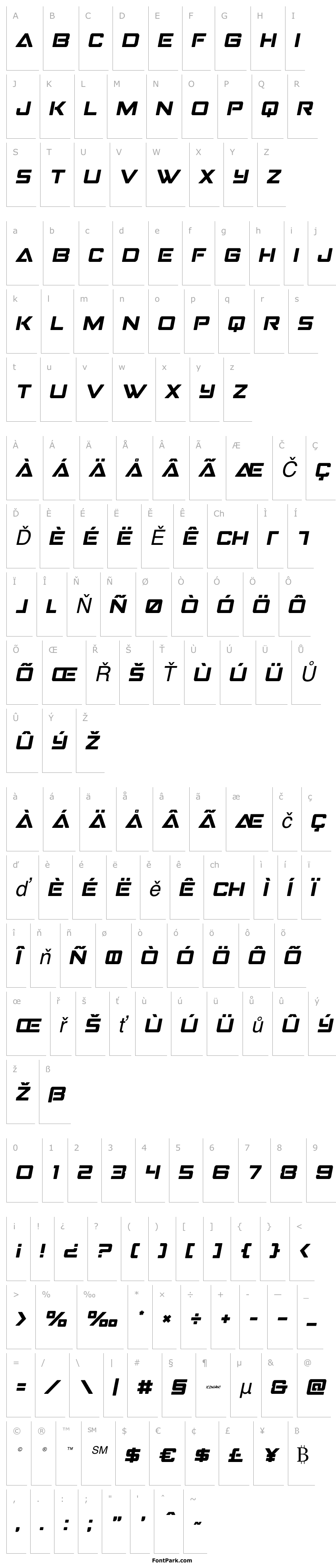 Přehled Strike Fighter Semi-Italic