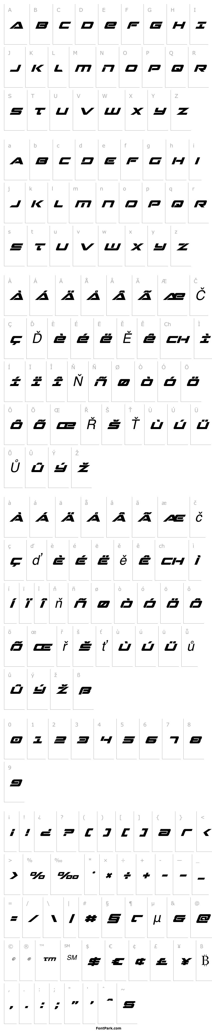 Overview Strikelord Super-Italic