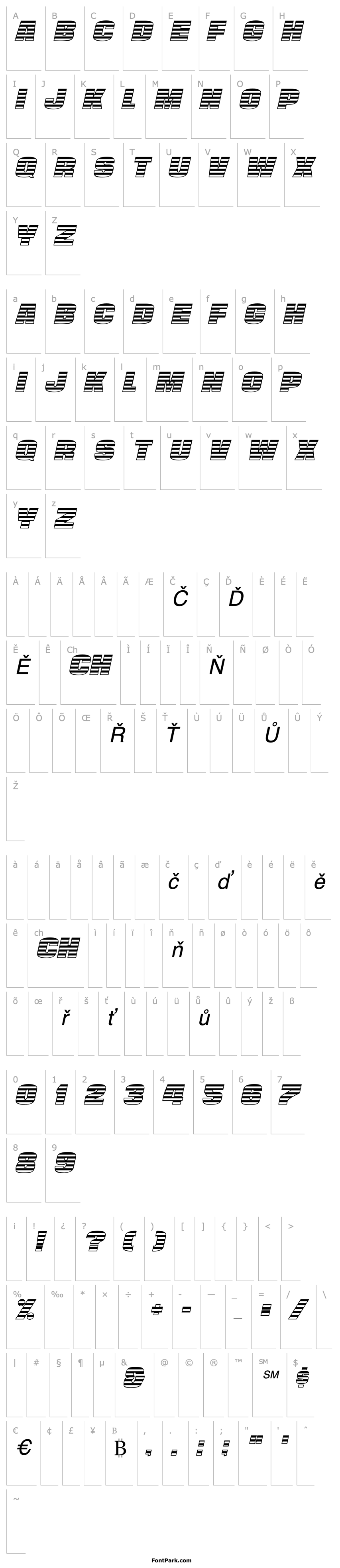 Přehled StriperCaps Italic