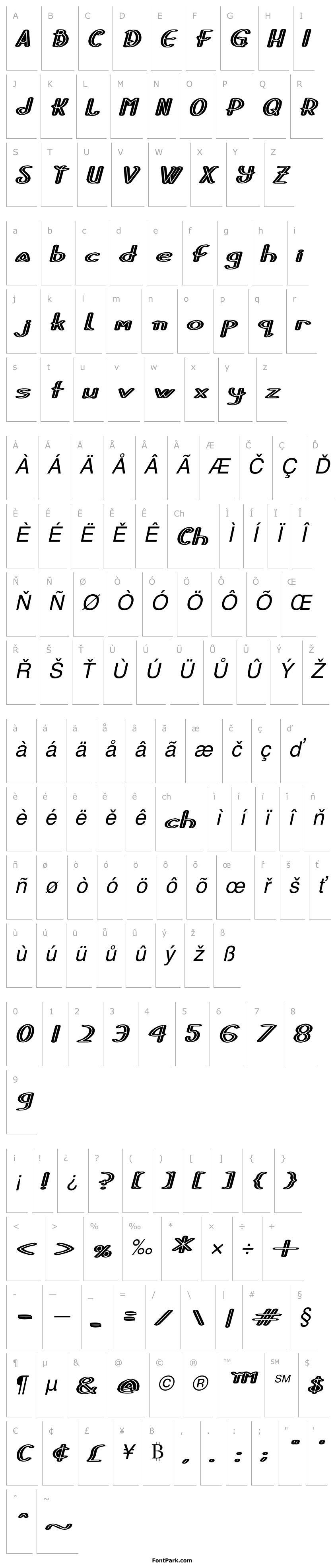 Přehled Stripes and Ribbons Italic