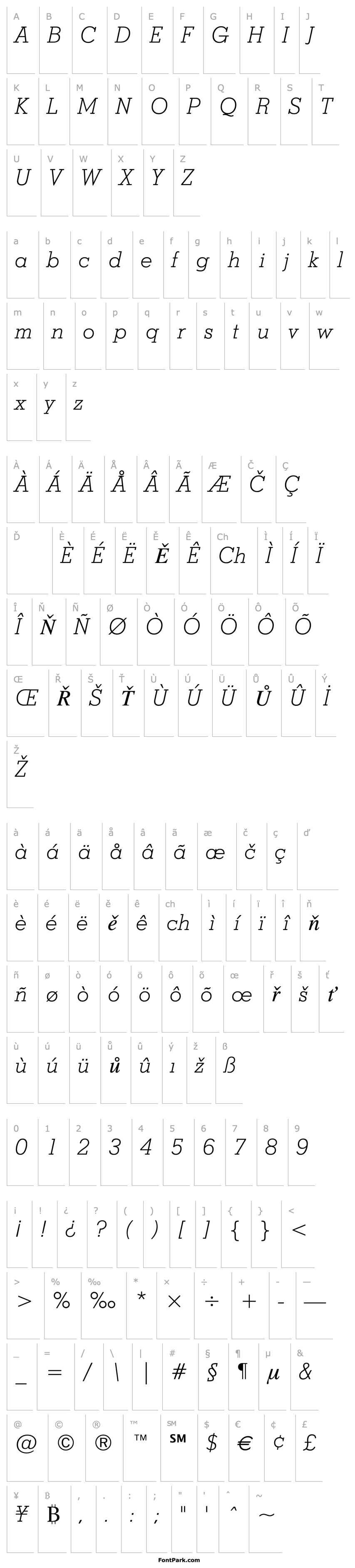 Přehled Stymie Light Italic BT