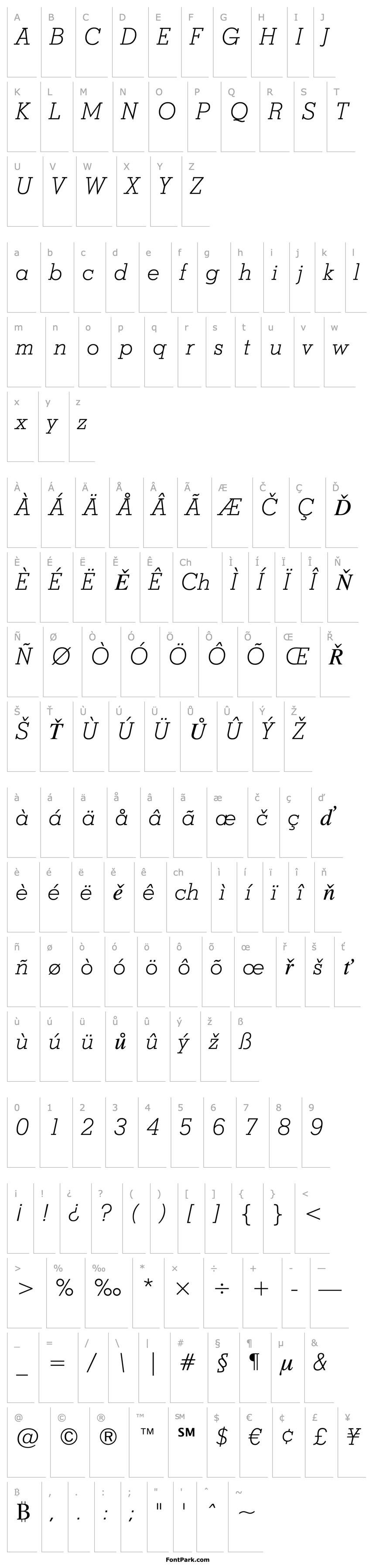 Overview Stymie Lt BT Light Italic