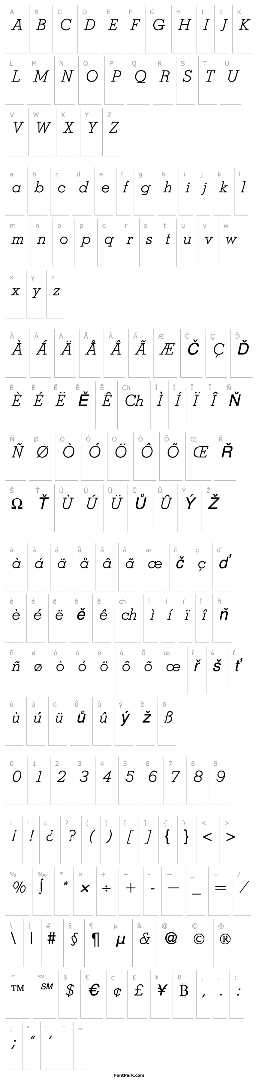 Overview StymieLight-RegularItalic