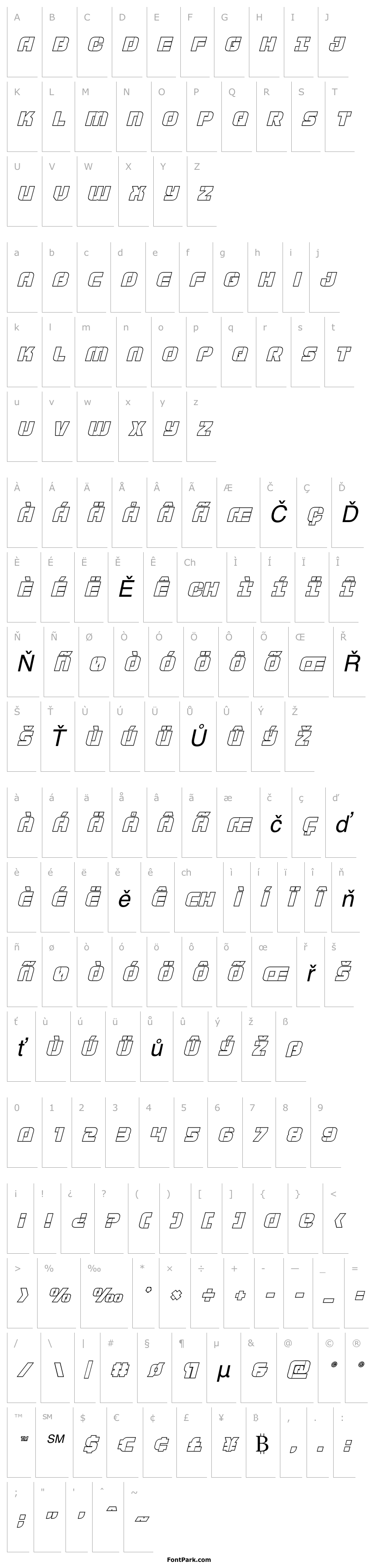 Přehled Super Submarine Outline Italic