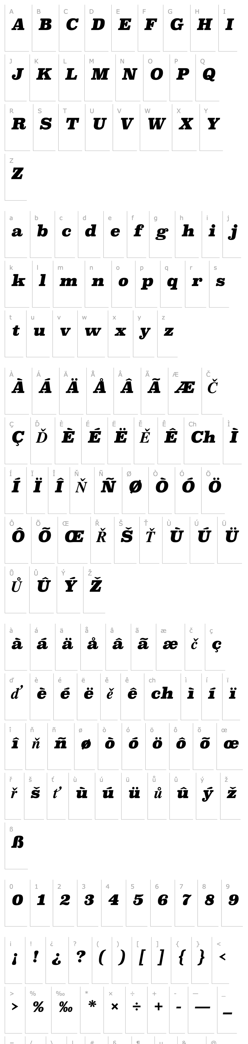 Overview Superclarendon Bl Italic