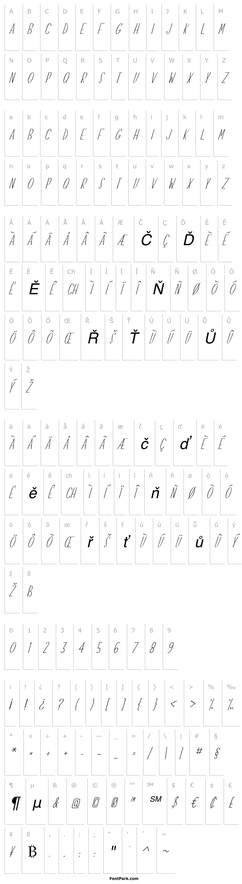 Přehled Swallow Falls Lite Italic