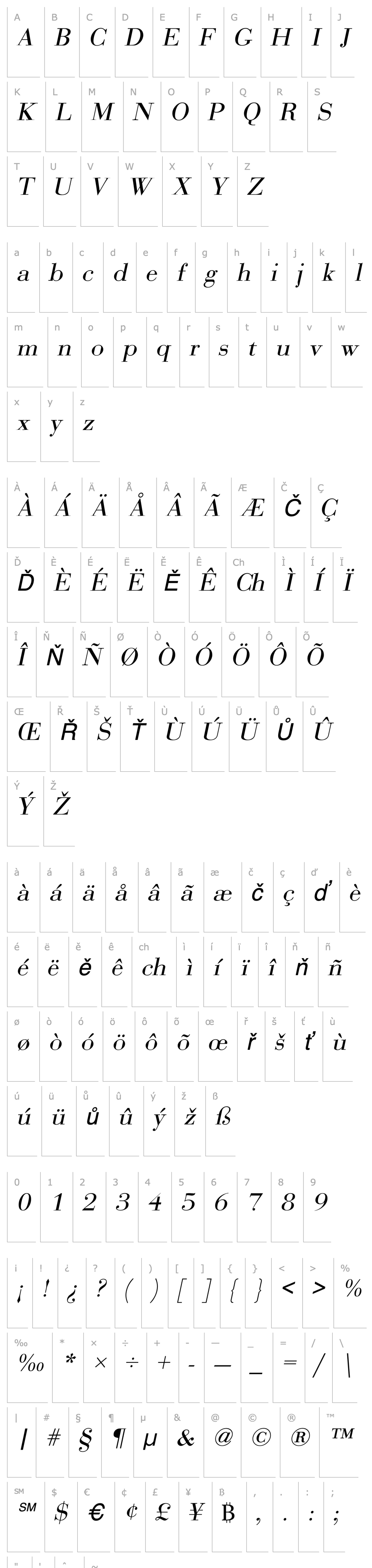 Overview Sweez Italic