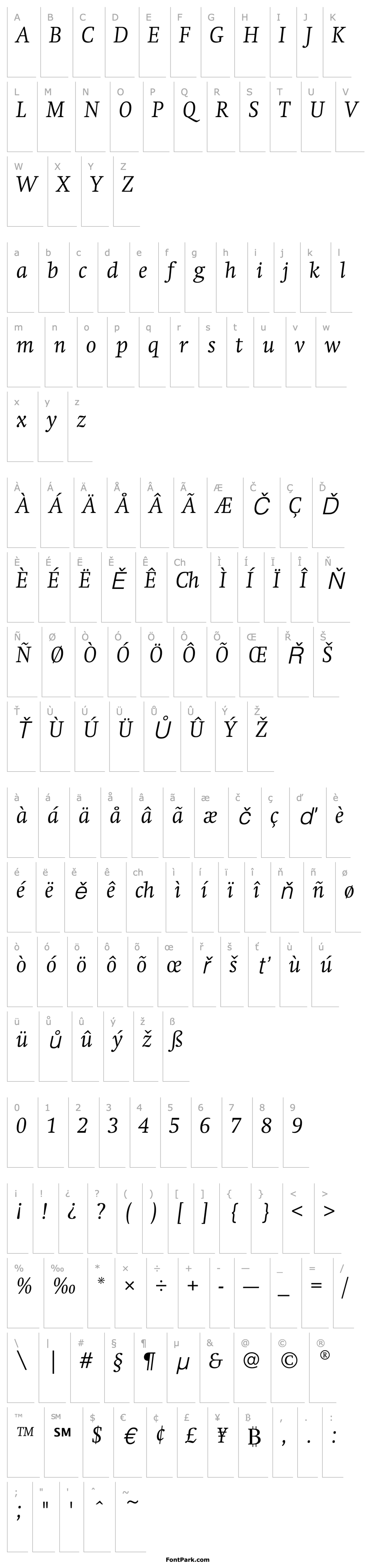 Overview SwiftEF-LightItalic