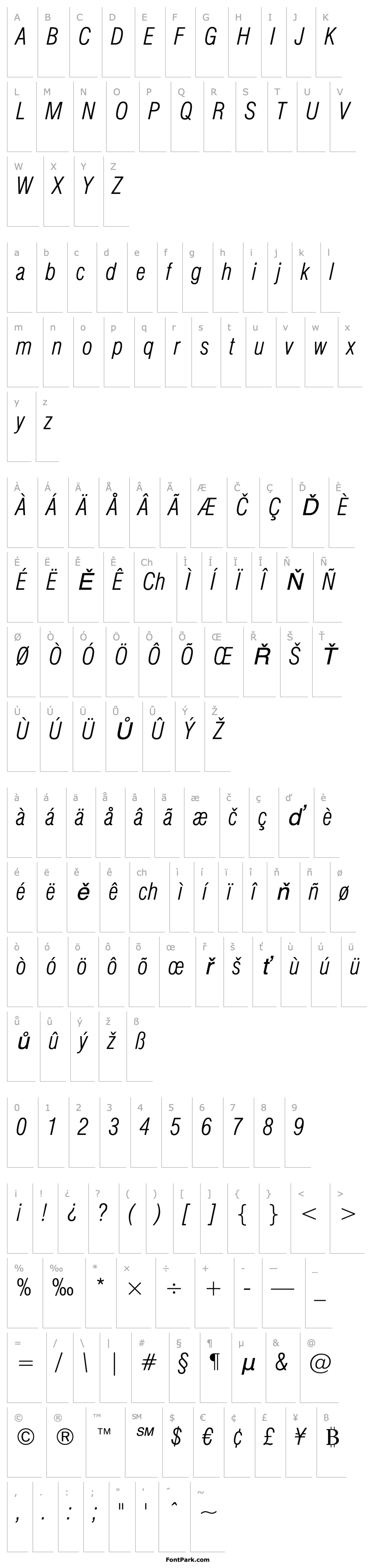 Přehled Swis721 LtCn BT Light Italic