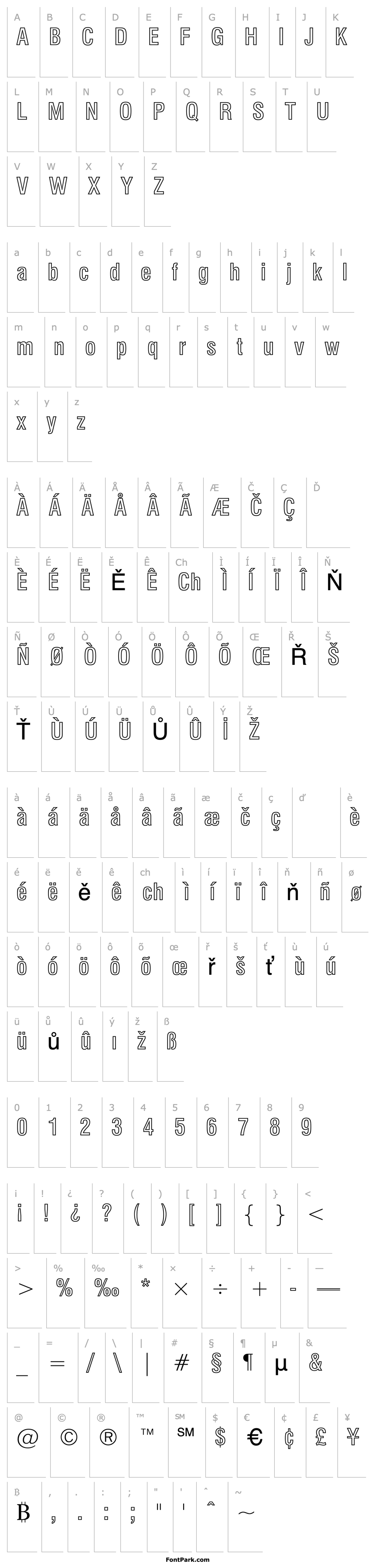 Overview Swiss 721 Bold Condensed Outline BT