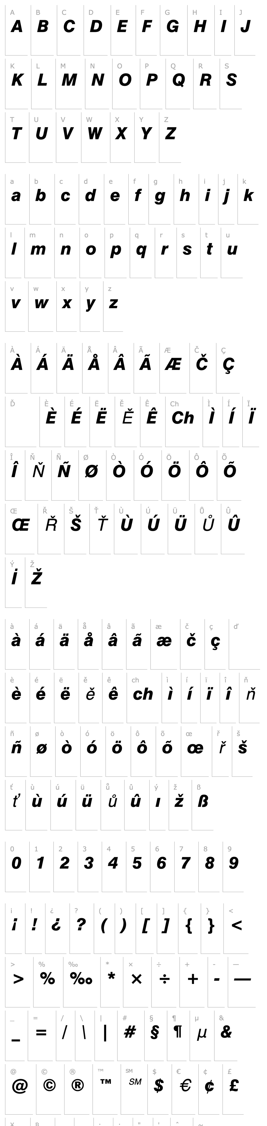 Přehled Swiss 721 Heavy Italic BT