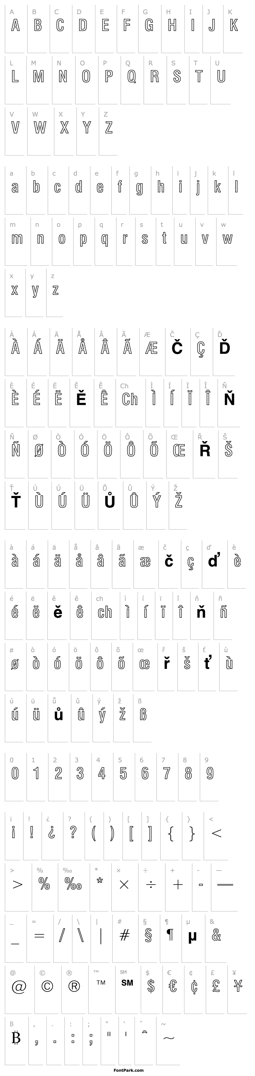 Overview Swiss721BT-BoldCondensedOutline