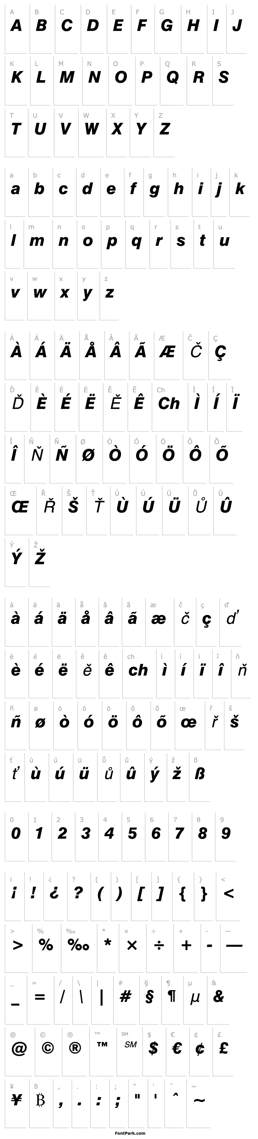 Overview Swiss721BT-HeavyItalic