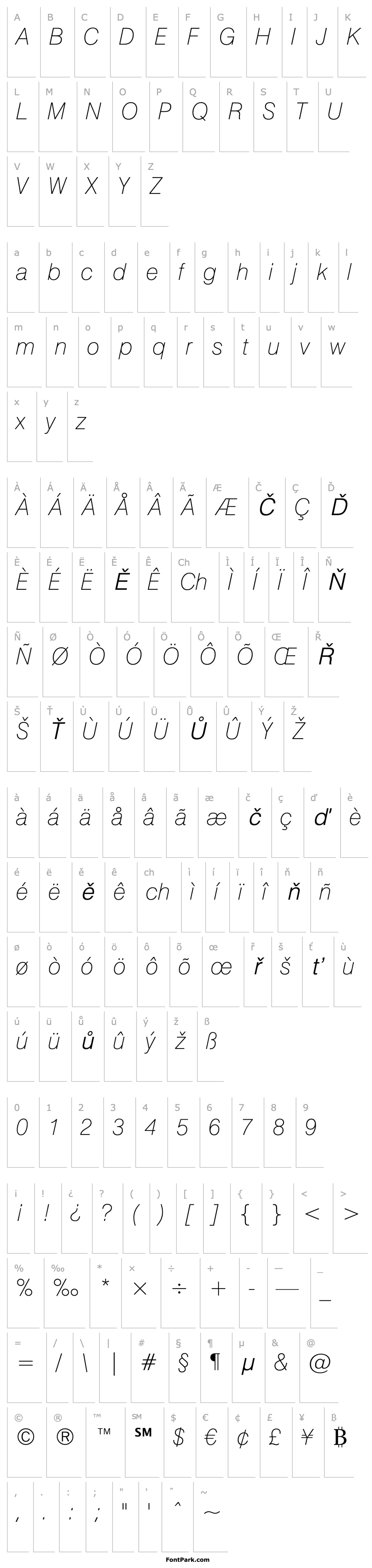 Overview Swiss721BT-ThinItalic