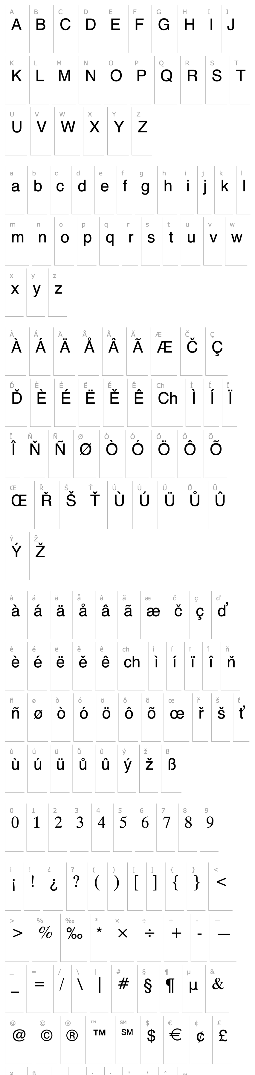 Přehled Symbol Proportional