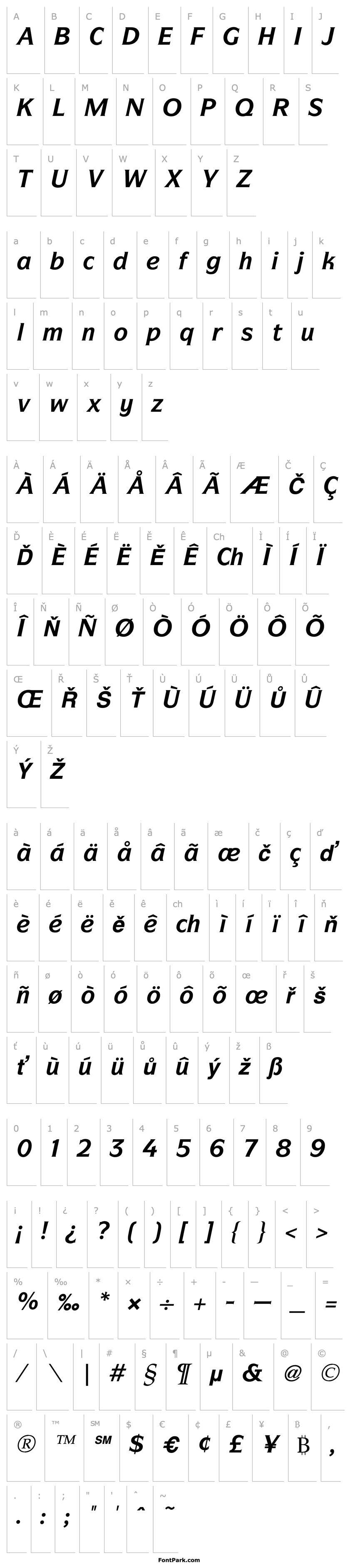 Overview SymbolBoldItalic