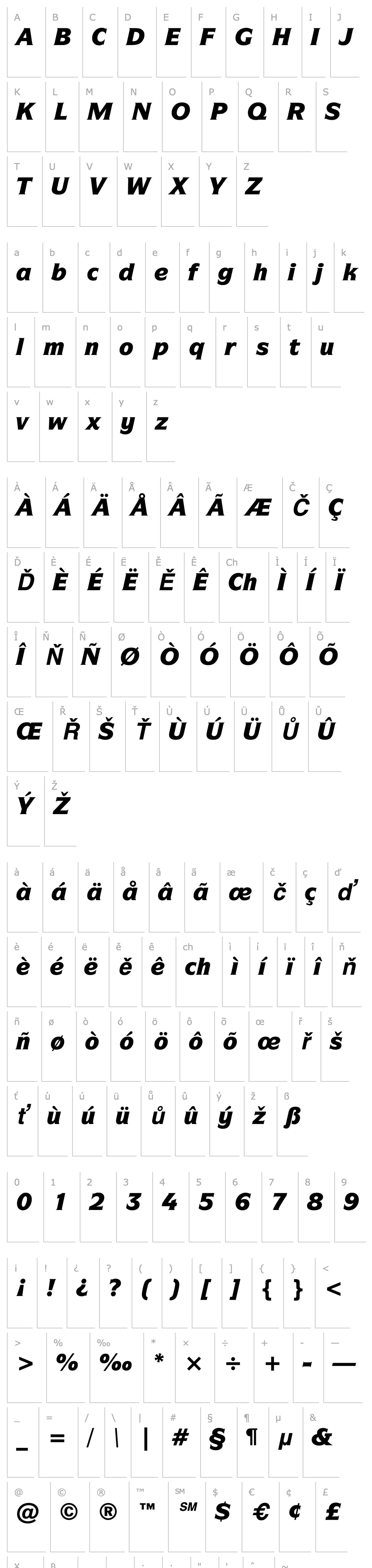 Overview SymbolITCbyBT-BlackItalic