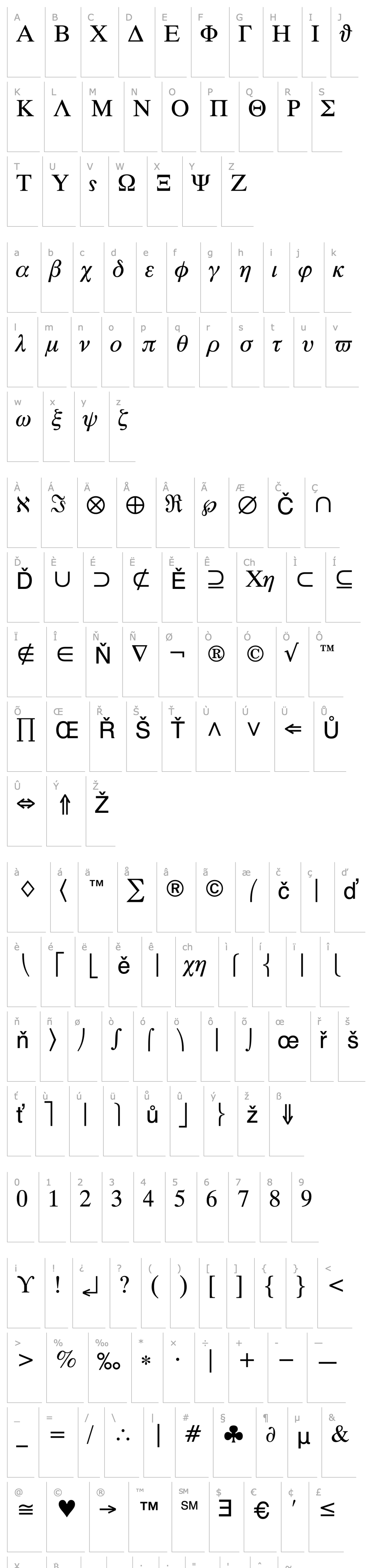 Overview SymbolProportionalBT-Regular