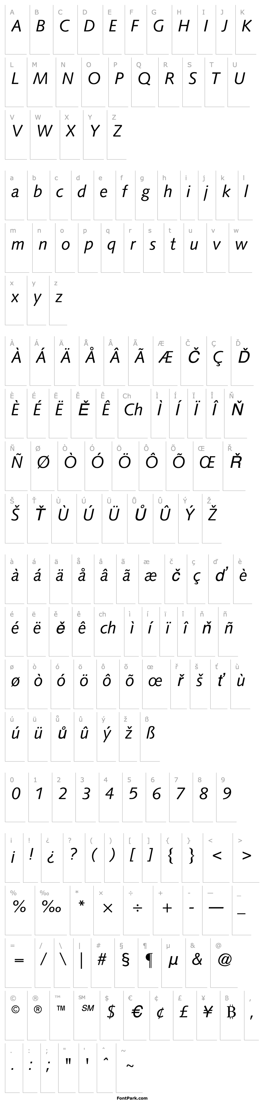 Přehled Symphony Italic