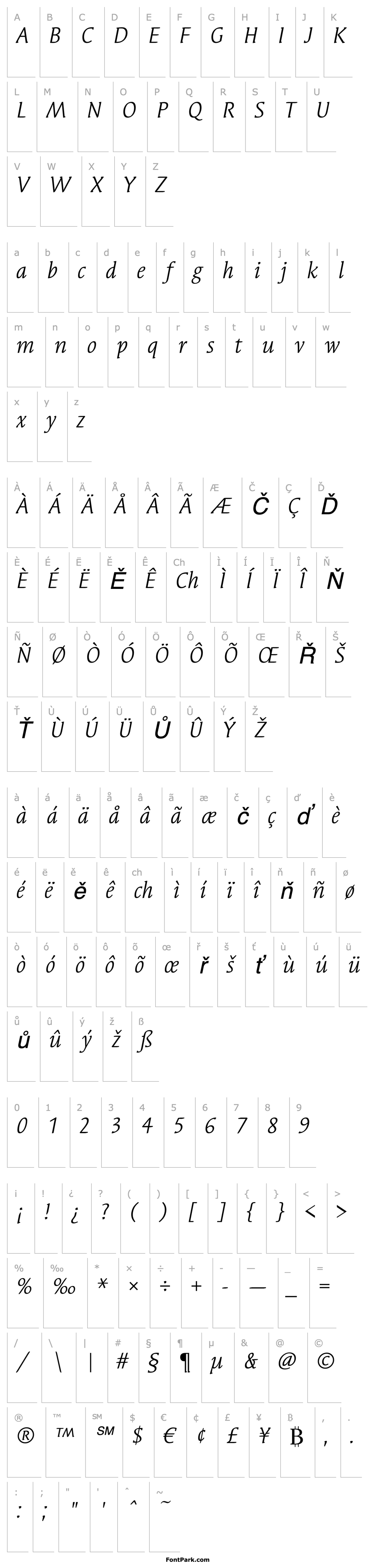 Overview Syndor ITC Book Italic