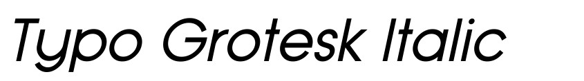 Preview Typo Grotesk Italic
